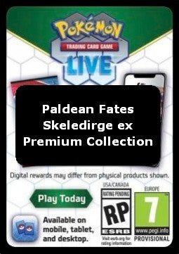Live Code Card (Skeledirge ex Premium Collection)⁣ - Paldean Fates⁣ (Online Code Card)