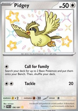 Pidgey⁣ - Paldean Fates⁣ (Shiny Rare)⁣ [196]
