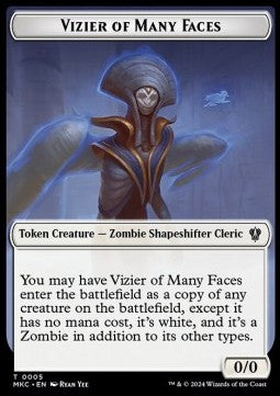 Vizier of Many Faces Token (W 0/0) // Zombie Token (B 2/2)⁣ - Murders at Karlov Manor: Tokens⁣ (Token)⁣ [CT 5/11]