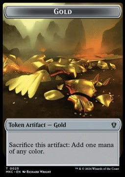 Gold Token // Treasure Token - Murders at Karlov Manor: Tokens (Token) [TMKM-CT 25/26]