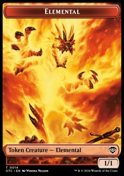 Elemental Token (R 1/1) // Soldier Token (A 1/1)⁣ - Outlaws of Thunder Junction: Tokens⁣ (Token)⁣ [CT 14/26]