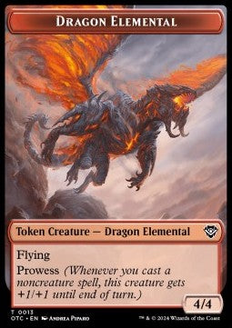 Dragon Elemental Token (R 4/4) // Treasure Token⁣ - Outlaws of Thunder Junction: Tokens⁣ (Token)⁣ [CT 13/18]