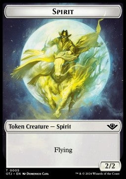Spirit Token (W 2/2) // Mercenary Token (R 1/1) - Outlaws of Thunder Junction: Tokens (Token) [TOTJ-T 5/10]