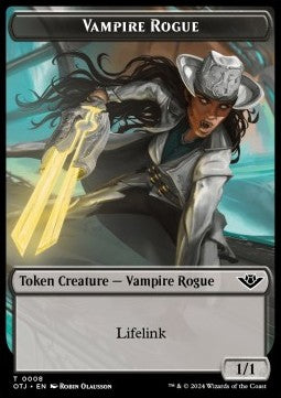 Vampire Rogue Token (B 1/1) // Mercenary Token (R 1/1) - Outlaws of Thunder Junction: Tokens (Token) [TOTJ-T 8/10]