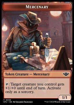 Mercenary Token (R 1/1) // Meteorite Token - Outlaws of Thunder Junction: Tokens (Token) [TOTJ-T 10/17]