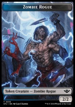Zombie Rogue Token (UB 2/2) // Treasure Token - Outlaws of Thunder Junction: Tokens (Token) [TOTJ-T 15/18]