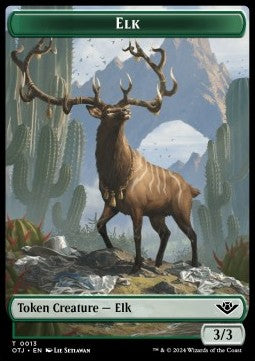 Elk Token (G 3/3) // Treasure Token - Outlaws of Thunder Junction: Tokens (Token) [TOTJ-T 13/18]