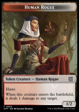 Human Rogue Token (RW 1/2) // Treasure Token - Outlaws of Thunder Junction: Tokens (Token) [TOTJ-T 2/18]