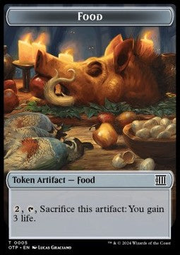 Food Token // Mercenary Token (R 1/1) (V.1) - Outlaws of Thunder Junction: Tokens (Token) [TOTJ-T 5/10]