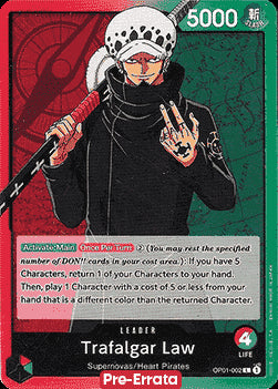 Trafalgar Law (OP01-002) (V.1)⁣ - Romance Dawn (Pre-Errata)⁣ (Leader)⁣ [002]