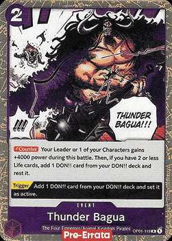 Thunder Bagua (OP01-119)⁣ - Romance Dawn (Pre-Errata)⁣ (Rare)⁣ [119]