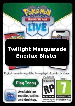Live Code Card (Snorlax Blister)