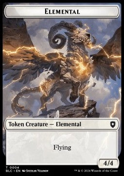Elemental Token (W 4/4) // Cat Token (G 2/2)⁣ - Bloomburrow: Tokens⁣ (Token)⁣ [CT 4/26]
