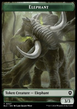 Elephant Token (G 3/3) // Squid Token (U 1/1)⁣ - Bloomburrow: Tokens⁣ (Token)⁣ [CT 27/17]
