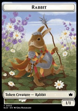 Rabbit Token (W 1/1) // Splash Lasher Token (U 1/1) - Bloomburrow: Tokens (Token) [TBLB-T 3/8]