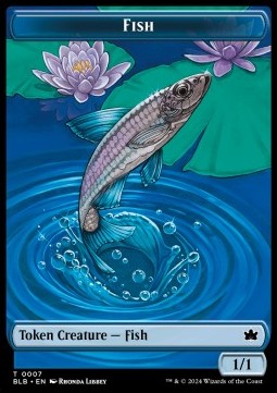 Fish Token (U 1/1) // Iridescent Vinelasher Token (B 1/1) - Bloomburrow: Tokens (Token) [TBLB-T 7/12]