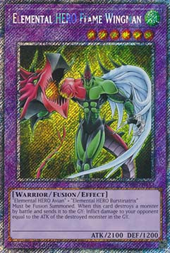 Elemental HERO Flame Wingman (V.1 - Platinum Secret Rare)⁣ - Quarter Century Bonanza⁣ (Platinum Secret Rare)⁣ [152]