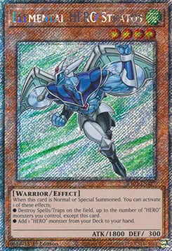 Elemental HERO Stratos (V.1 - Platinum Secret Rare)⁣ - Quarter Century Bonanza⁣ (Platinum Secret Rare)⁣ [177]