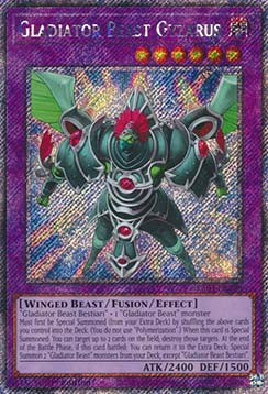 Gladiator Beast Gyzarus (V.1 - Platinum Secret Rare)⁣ - Quarter Century Bonanza⁣ (Platinum Secret Rare)⁣ [198]