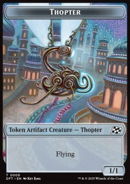 Thopter Token (A 1/1) // Golem Token (A 3/3 Vigilance)⁣ - Aetherdrift: Tokens⁣ (Token)⁣ [CT 9/15]