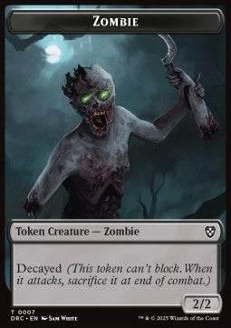 Zombie Token (B 2/2 Decayed) // Timeless Dragon Token - Aetherdrift: Tokens (Token) [TDFT-CT 6/7]