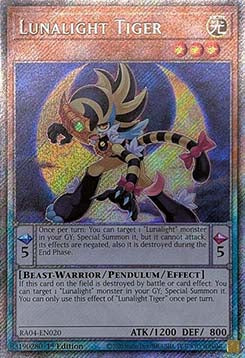 Lunalight Tiger (V.4 - Platinum Secret Rare)⁣ - Quarter Century Stampede⁣ (Platinum Secret Rare)⁣ [020]