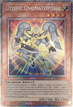 Utopic Onomatopoeia (V.4 - Platinum Secret Rare)⁣ - Quarter Century Stampede⁣ (Platinum Secret Rare)⁣ [028]