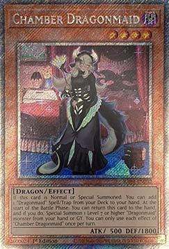 Chamber Dragonmaid (V.4 - Platinum Secret Rare)⁣ - Quarter Century Stampede⁣ (Platinum Secret Rare)⁣ [032]