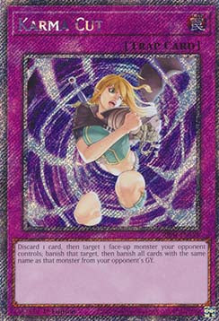 Karma Cut (V.1 - Platinum Secret Rare)⁣ - Quarter Century Stampede⁣ (Platinum Secret Rare)⁣ [128]
