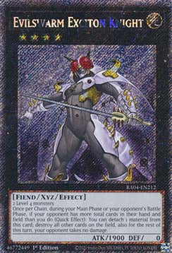 Evilswarm Exciton Knight (V.1 - Platinum Secret Rare)⁣ - Quarter Century Stampede⁣ (Platinum Secret Rare)⁣ [212]