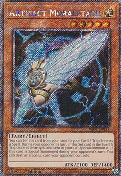 Artifact Moralltach (V.1 - Platinum Secret Rare) - Quarter Century Stampede (Platinum Secret Rare) [RA04-214]