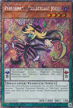 Performapal Skullcrobat Joker (V.1 - Platinum Secret Rare)⁣ - Quarter Century Stampede⁣ (Platinum Secret Rare)⁣ [257]
