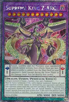Supreme King Z-ARC (V.1 - Platinum Secret Rare)⁣ - Quarter Century Stampede⁣ (Platinum Secret Rare)⁣ [284]