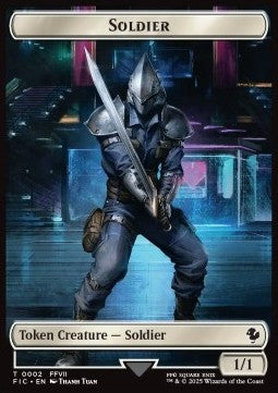 Soldier Token (W 1/1) // Rebel Token (R 2/2) (V.1)⁣ - Magic: The Gathering - FINAL FANTASY: Tokens⁣ (Token)⁣ [CT 2/7]