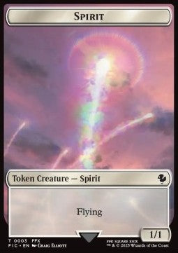Spirit Token (W 1/1) // Squid Token (U 1/1) (V.1) - FINAL FANTASY: Tokens (Token) [TFIN-CT 3/5]