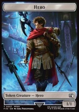 Hero Token (W 1/1) // Wizard Token (B 0/1) (V.2) - FINAL FANTASY: Tokens (Token) [TFIN-T 7/15]