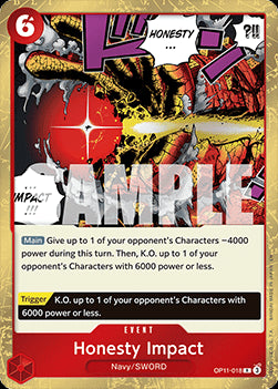 Honesty Impact (OP11-018) (V.1)⁣ - A Fist of Divine Speed⁣ (Rare)⁣ [018]