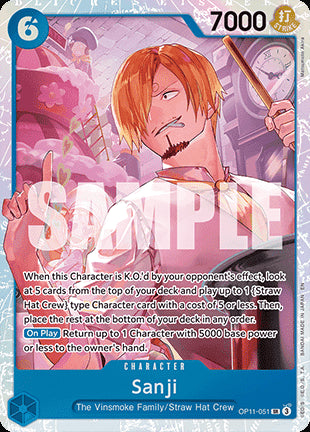 Sanji (OP11-051) (V.1)⁣ - A Fist of Divine Speed⁣ (Super Rare)⁣ [051]