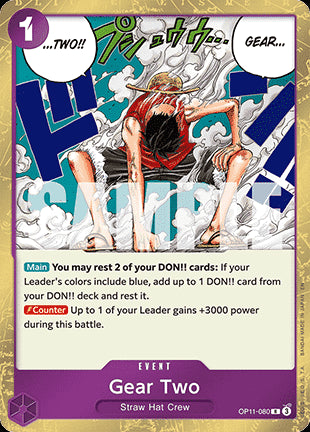 Gear Two (OP11-080) (V.1) - A Fist of Divine Speed (Rare) [OP11-080]