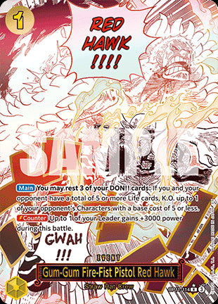 Gum-Gum Fire-Fist Pistol Red Hawk (OP11-114) (V.2)⁣ - A Fist of Divine Speed⁣ (Alternate Art)⁣ [114]