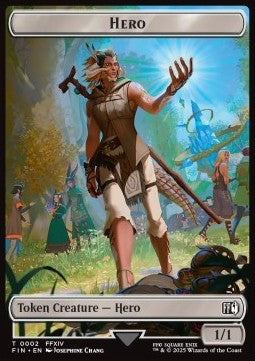 Hero Token (W 1/1)// Wizard Token (B 0/1) (V.5)⁣ - Magic: The Gathering - FINAL FANTASY: Tokens⁣ (Token)⁣ [T 2/14]