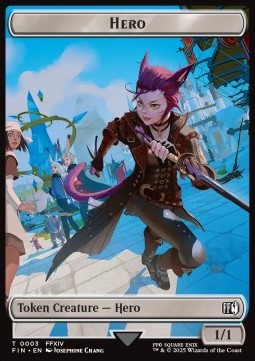 Hero Token (W 1/1) // Wizard Token (B 0/1) (V.6) - Magic: The Gathering - FINAL FANTASY: Tokens (Token) [TFIN-T 3/14]