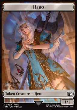 Hero Token (W 1/1) // Elemental Token (2/2 all colors) - FINAL FANTASY: Tokens (Token) [TFIN-T 9/21]