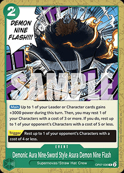 Demonic Aura Nine-Sword Style Asura Demon Nine Flash (OP07-036)⁣ - Starter Deck: Green Jewelry Bonney⁣ (Rare)⁣ [OP07-036]