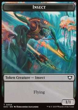 Insect Token (B 1/1 Flying) // Elemental Token (G 5/3)⁣ - Edge of Eternities: Tokens⁣ (Token)⁣ [CT 4/7]