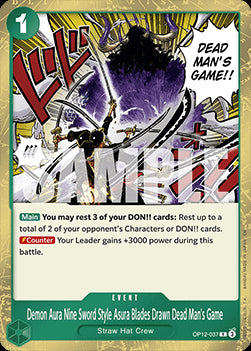 Demon Aura Nine Sword Style Asura Blades Drawn Dead Man's Game (OP12-037) (V.1) - Legacy of the Master (Rare) [OP12-037]