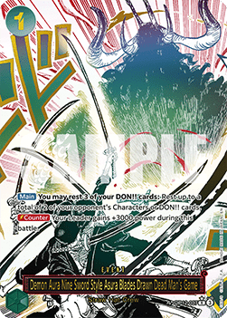 Demon Aura Nine Sword Style Asura Blades Drawn Dead Man's Game (OP12-037) (V.2) - Legacy of the Master (Alternate Art) [OP12-037]