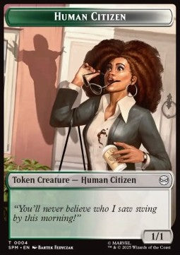 Human Citizen Token (GW 1/1) // Treasure Token - Marvel's Spider-Man: Tokens (Token) [TSPM-T 4/7]