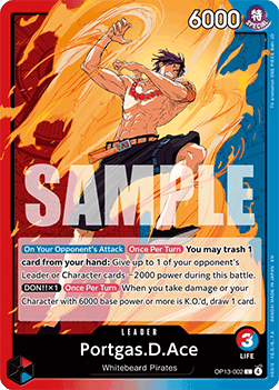 Portgas.D.Ace (OP13-002) (V.1) - Carrying on his Will (Leader) [OP13-002]