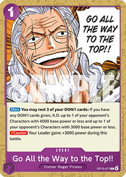 Go All the Way to the Top!! (OP13-077) - Carrying on his Will (Common) [OP13-077]